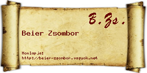 Beier Zsombor névjegykártya